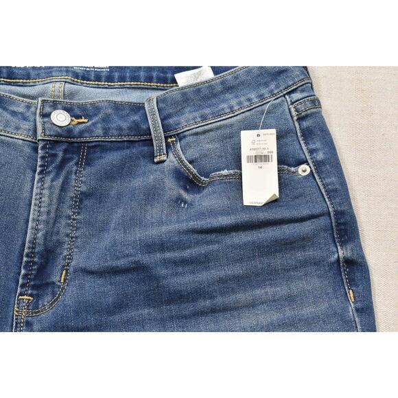 NEW Old Navy High-Rise Pop Icon Skinny Jeans W/ Distressed Knees Size 14 - Picture 7 of 8